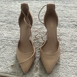 Aldo nude tie heels